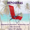Reposera Plegable 5 Posiciones Aluminio